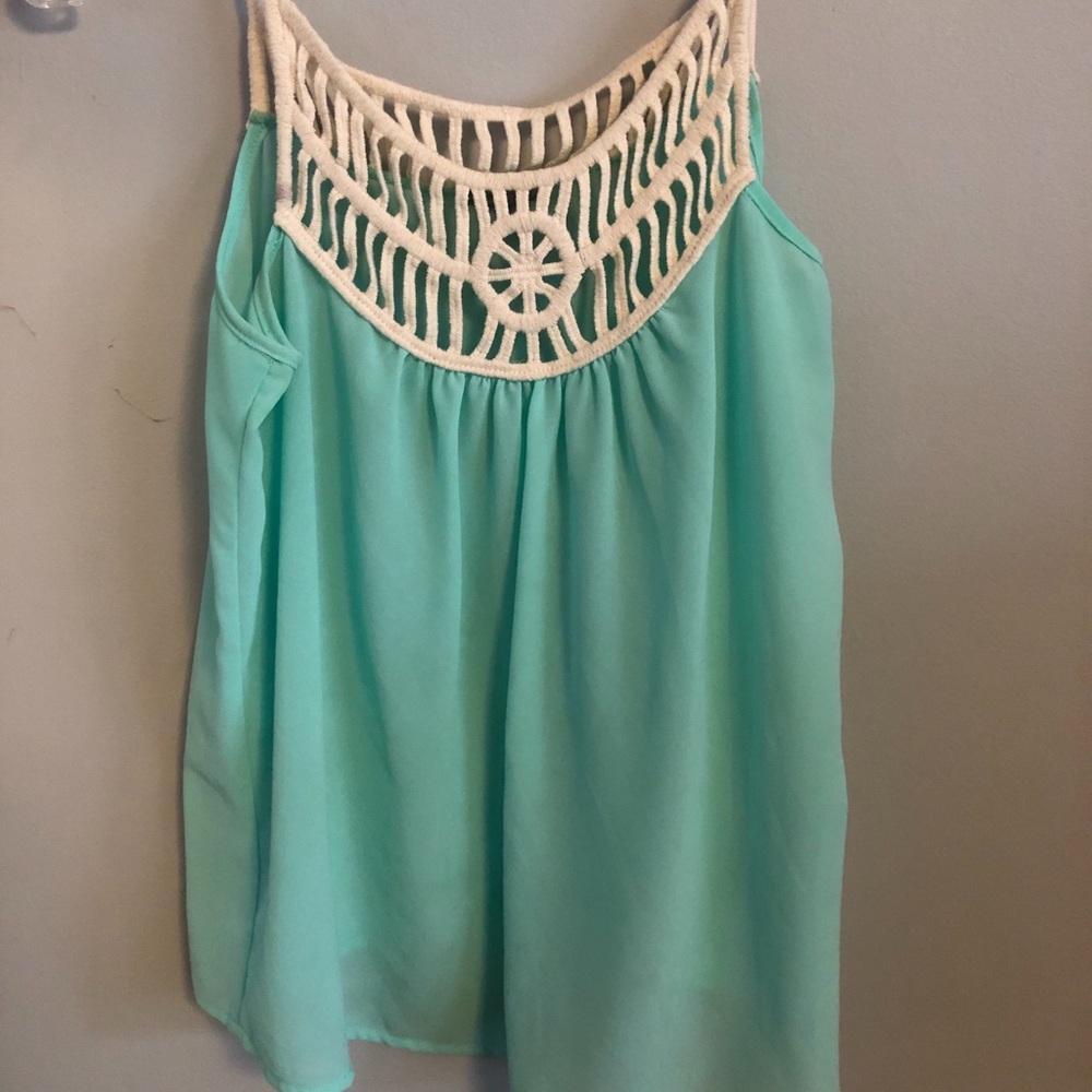 Charlotte Russe coral blue swanky tank top